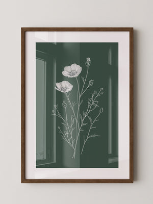 Blumen Skizze auf Grün