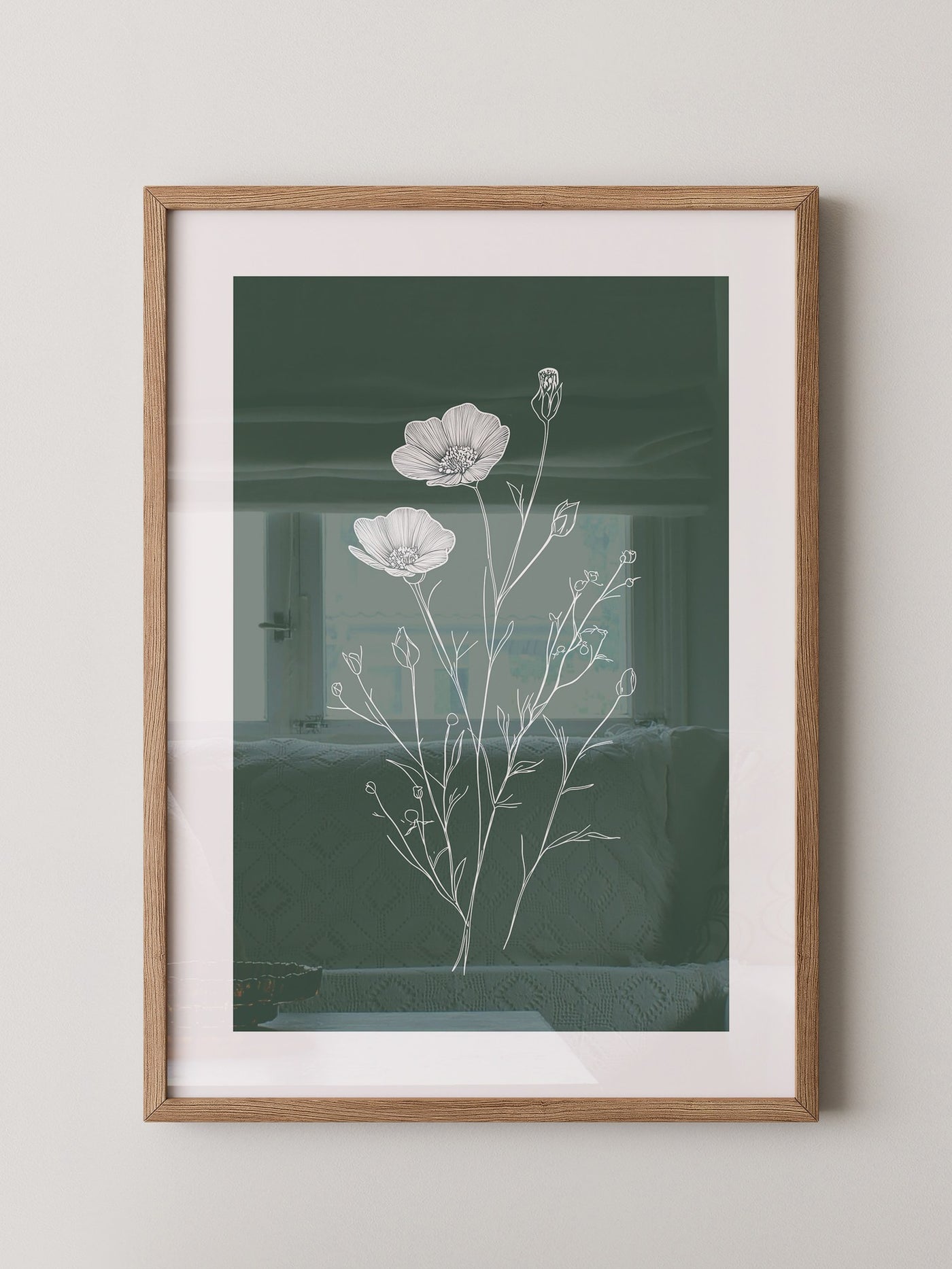 Blumen Skizze auf Grün