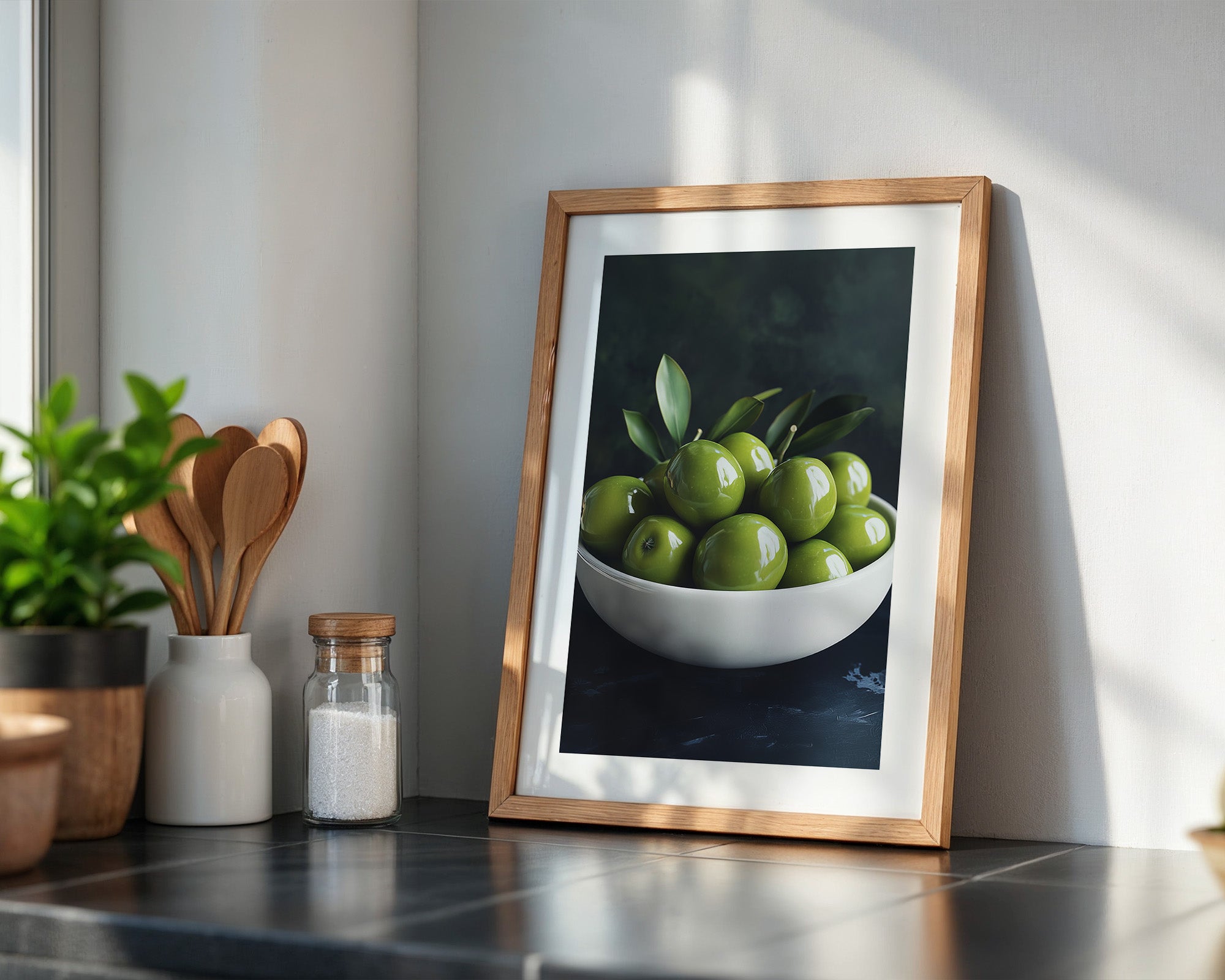 Grüne Oliven Nahansicht