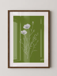 Blumenzeichnung grün kontrastreich