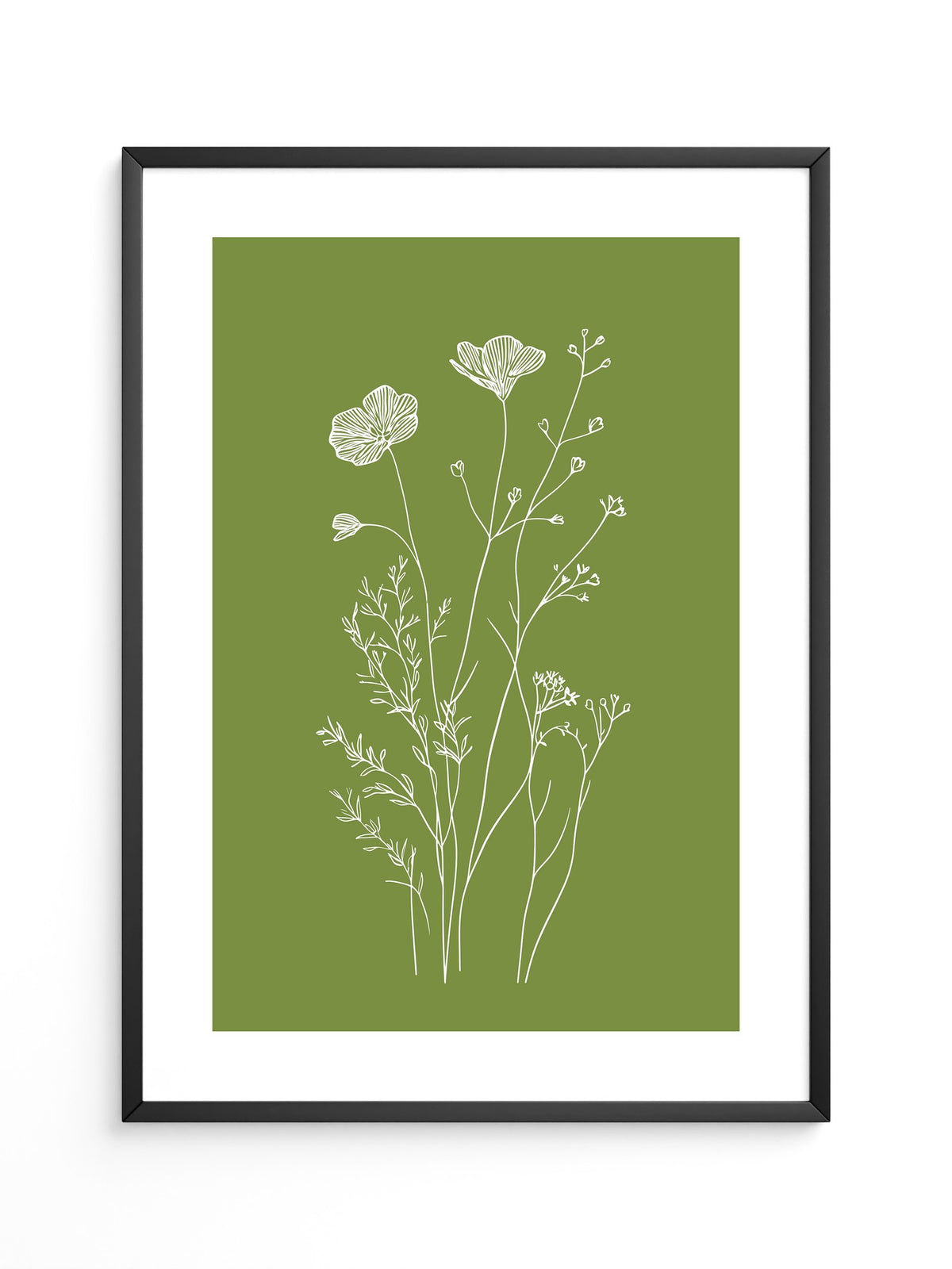 Weiße Blumen grün