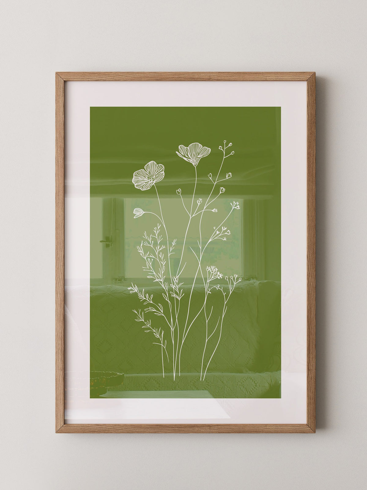 Weiße Blumen grün