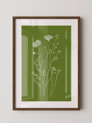 Weiße Blumen grün