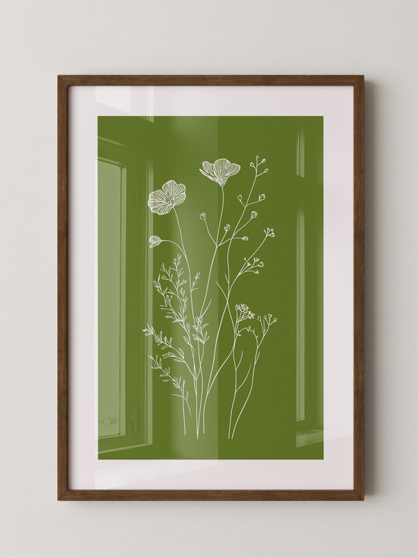 Weiße Blumen grün