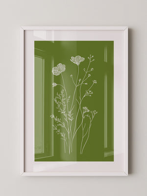 Weiße Blumen grün