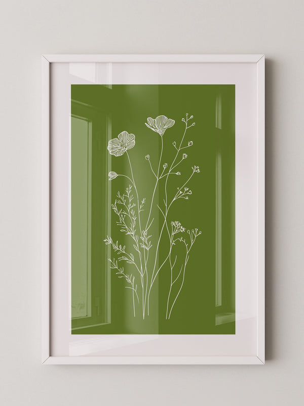 Weiße Blumen grün