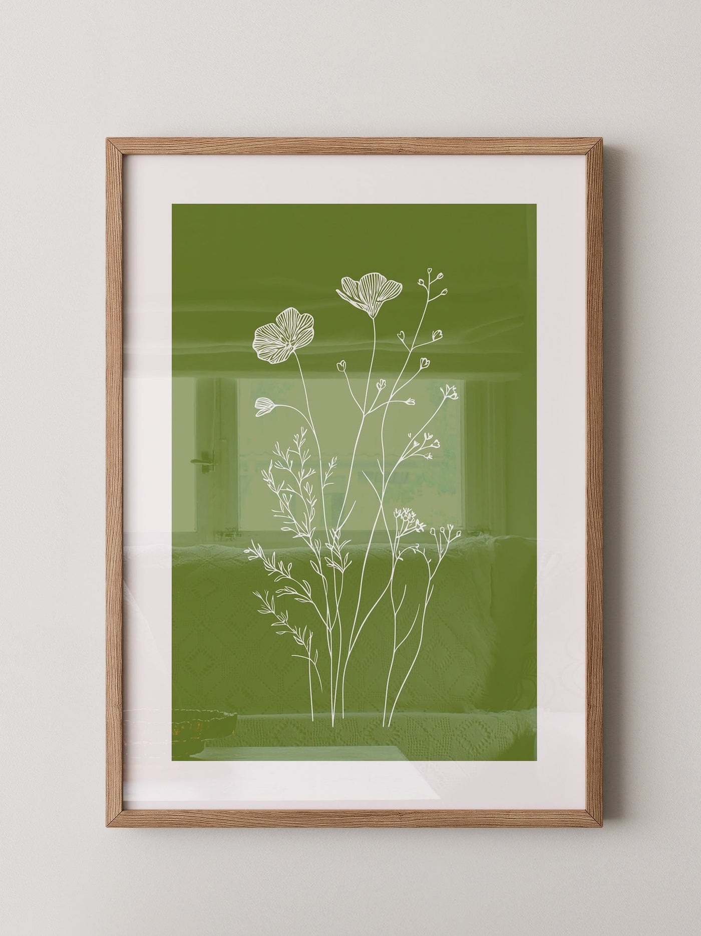 Weiße Blumen grün