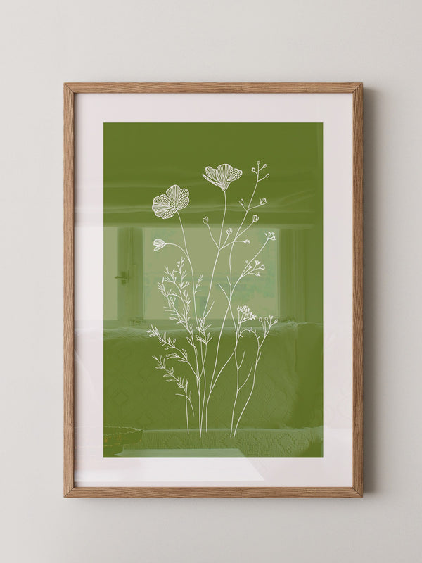 Weiße Blumen grün