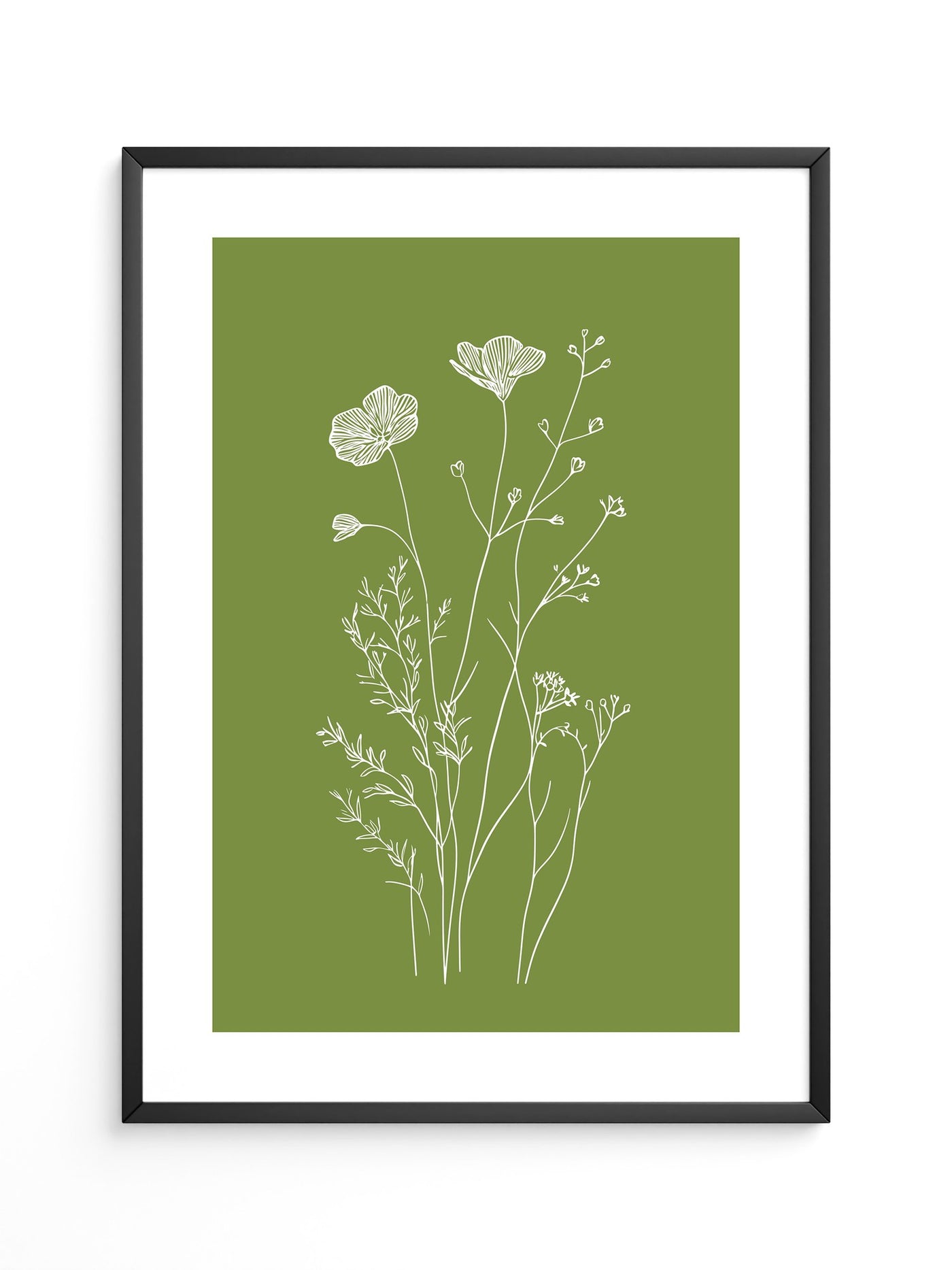Weiße Blumen grün