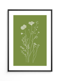 Weiße Blumen grün