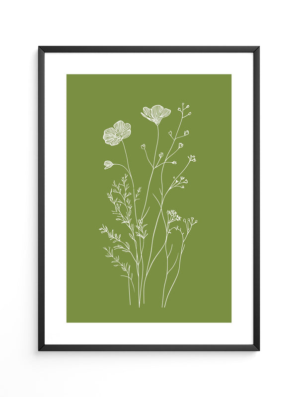 Weiße Blumen grün