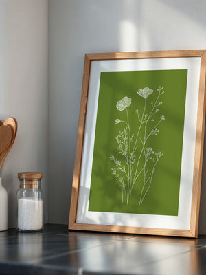 Weiße Blumen grün