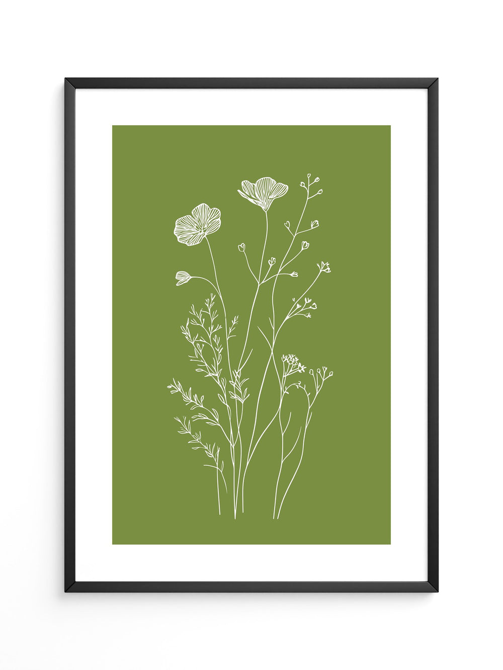Weiße Blumen grün