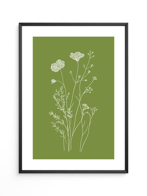 Weiße Blumen grün