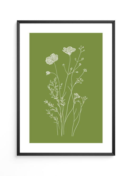 Weiße Blumen grün