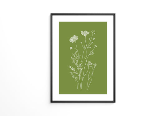 Weiße Blumen grün