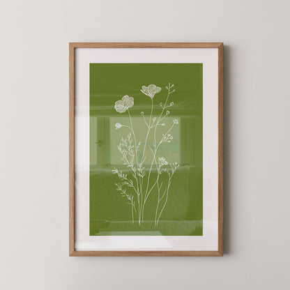 Weiße Blumen grün