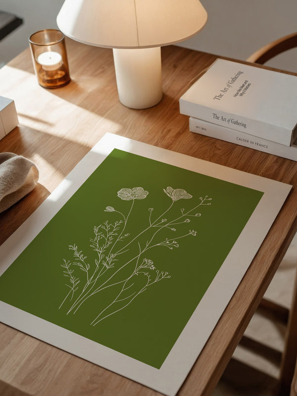 Weiße Blumen grün