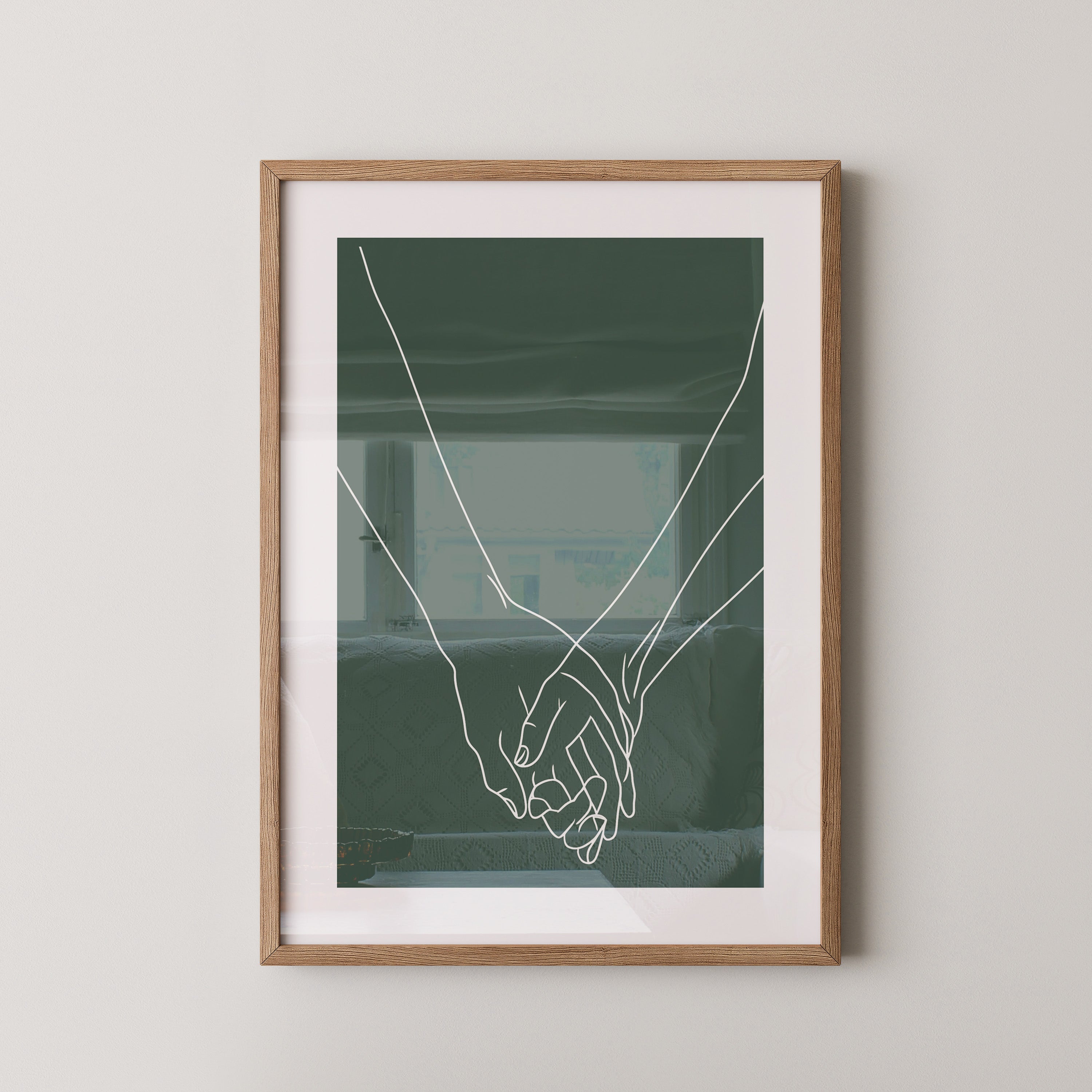 Hände Liniengrafik minimalistisch