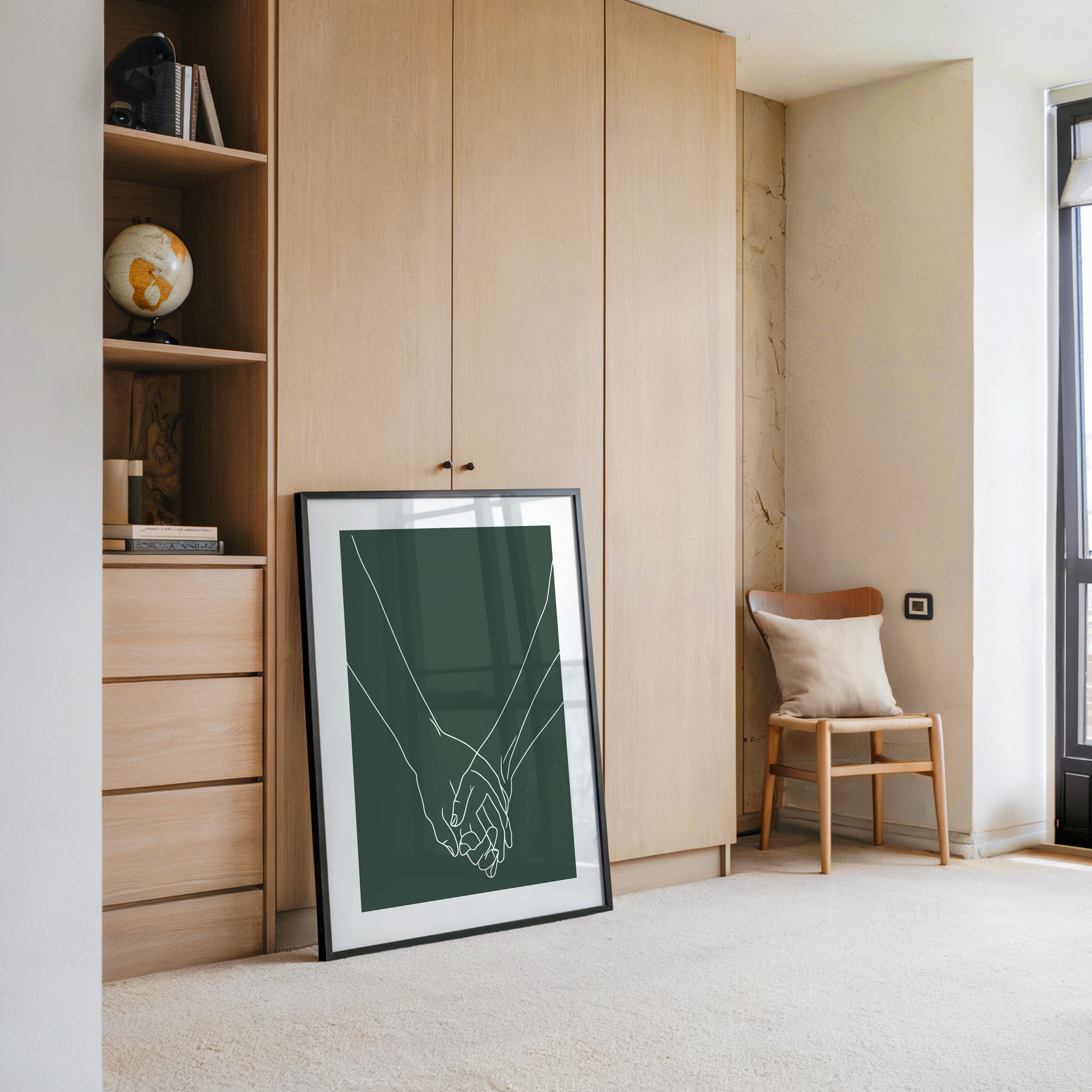 Hände Liniengrafik minimalistisch