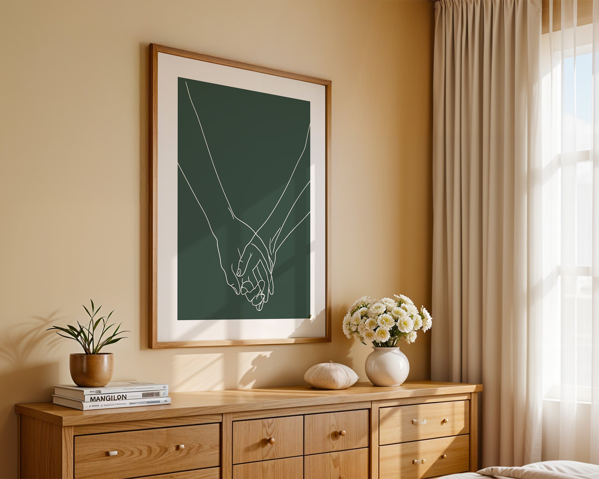 Hände Liniengrafik minimalistisch