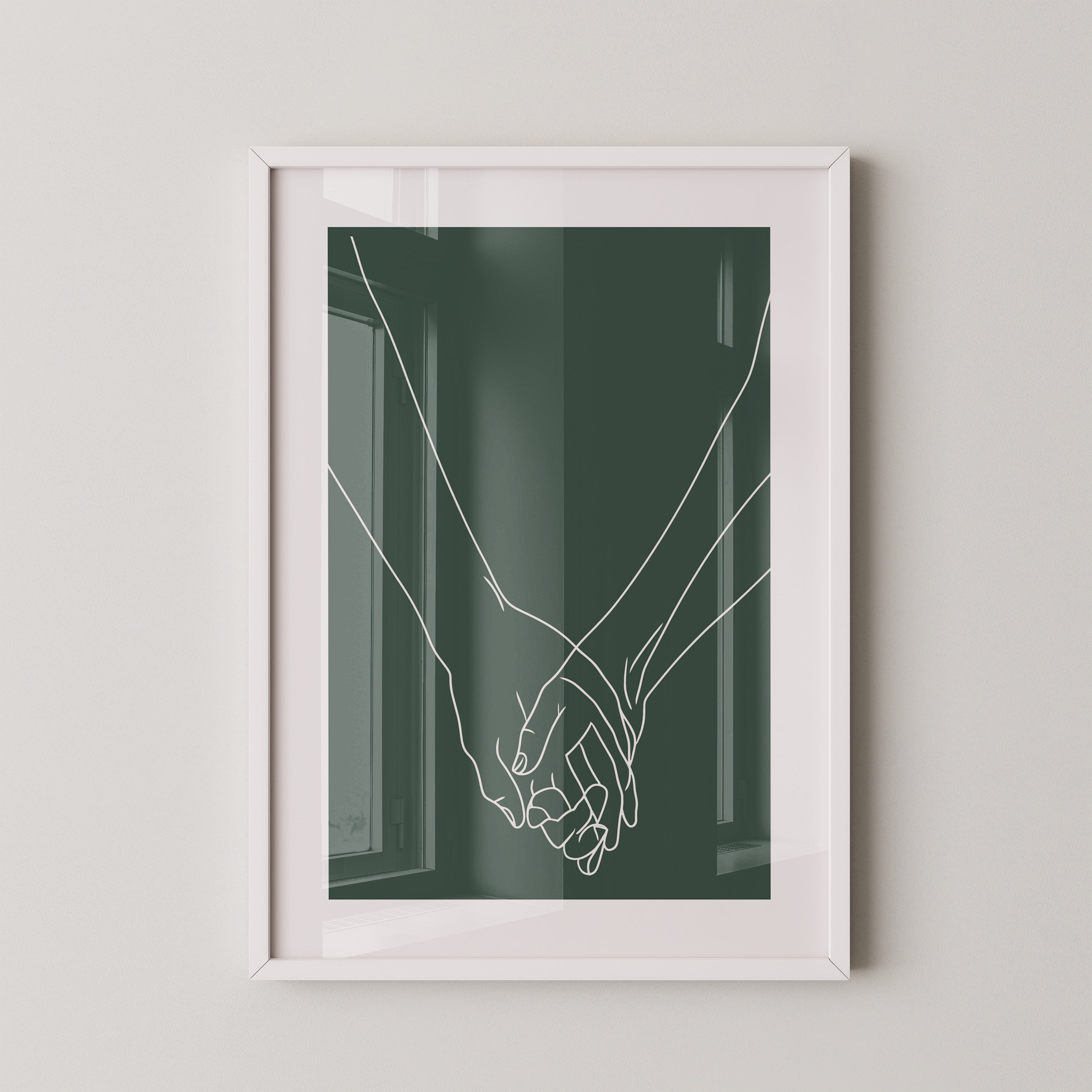 Hände Liniengrafik minimalistisch