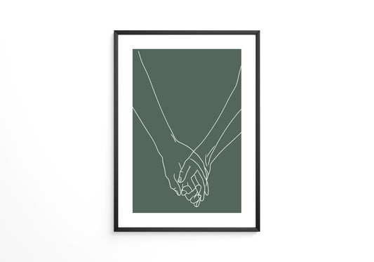 Hände Liniengrafik minimalistisch