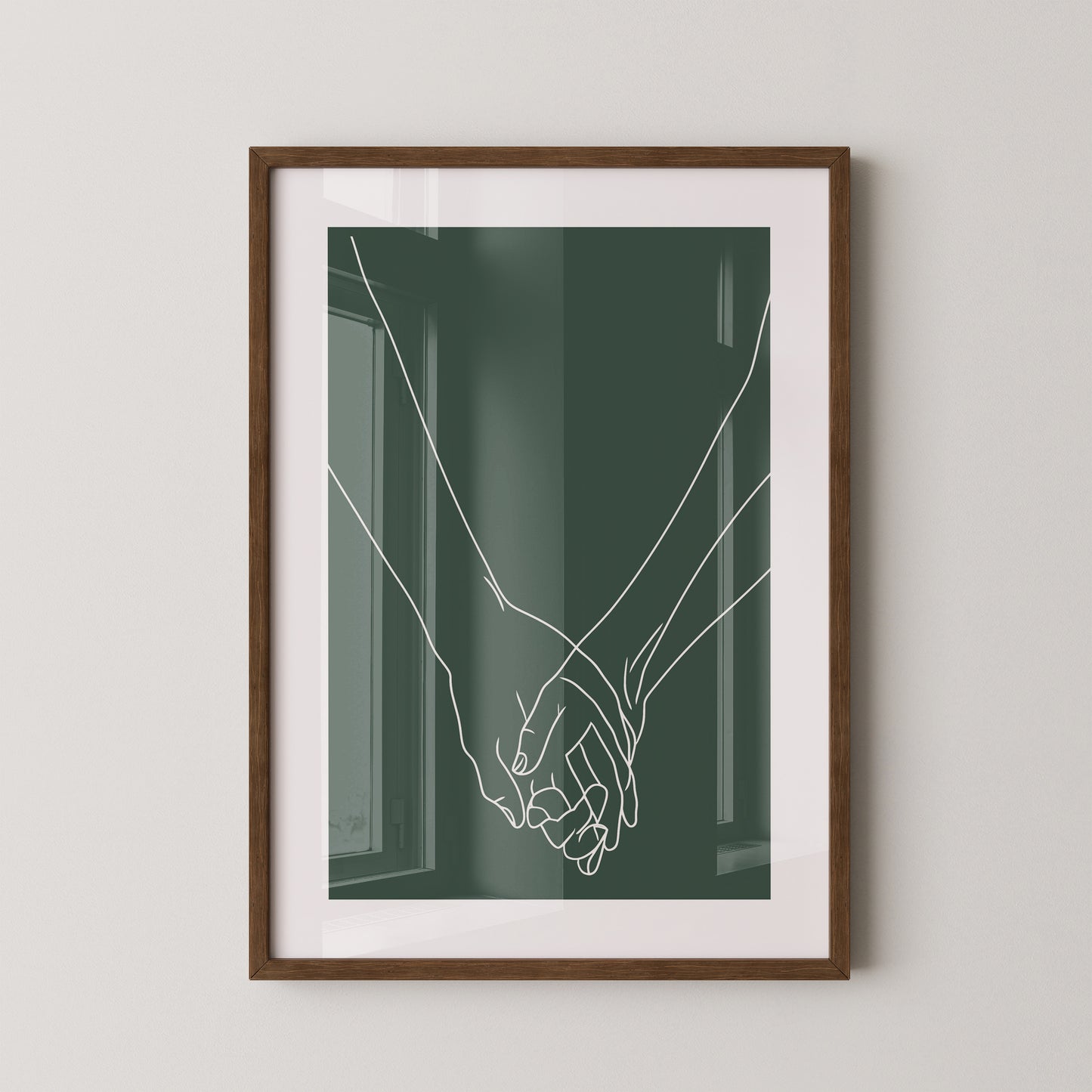 Hände Liniengrafik minimalistisch