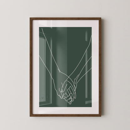 Hände Liniengrafik minimalistisch
