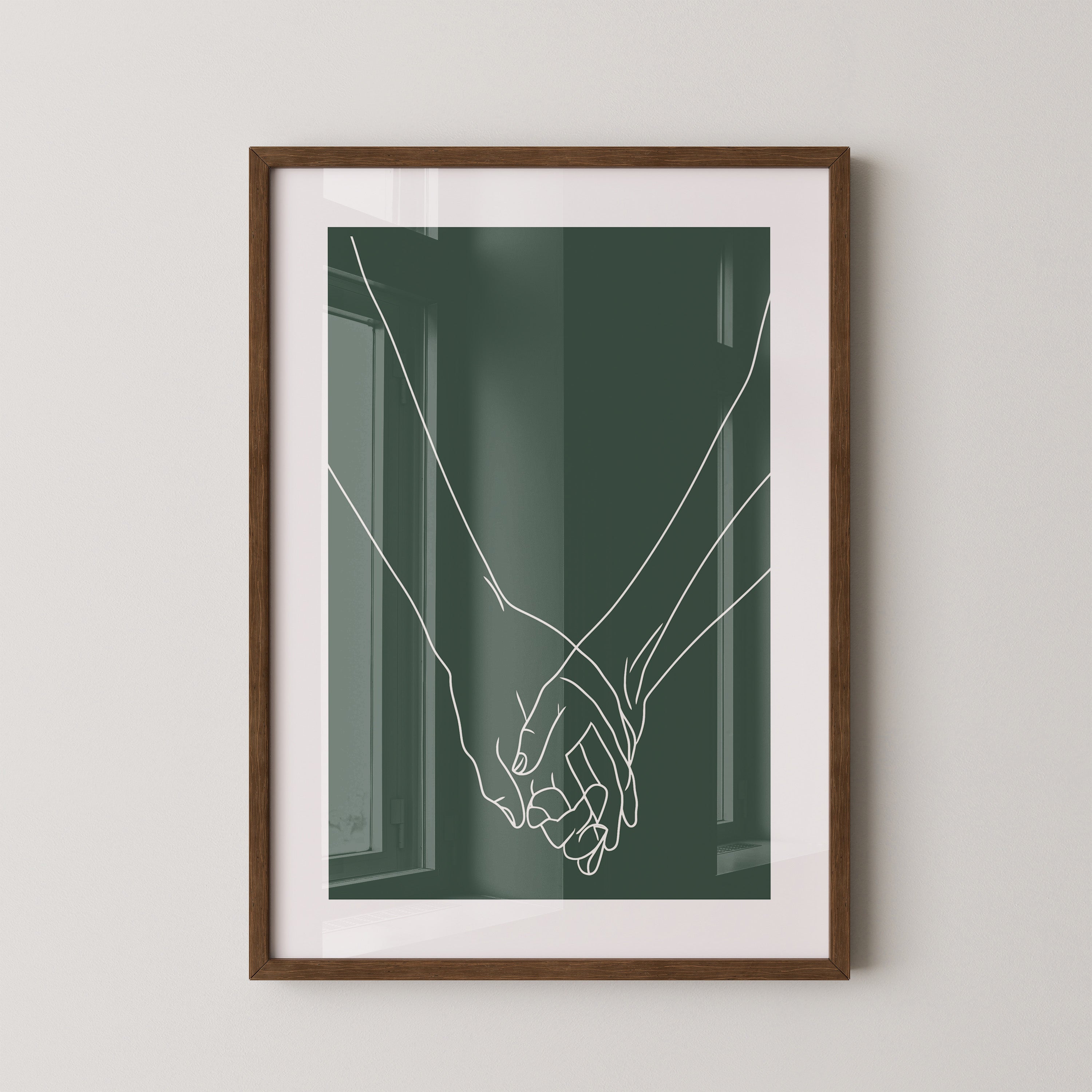 Hände Liniengrafik minimalistisch