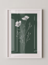 Blumenstrichzeichnung auf Grün