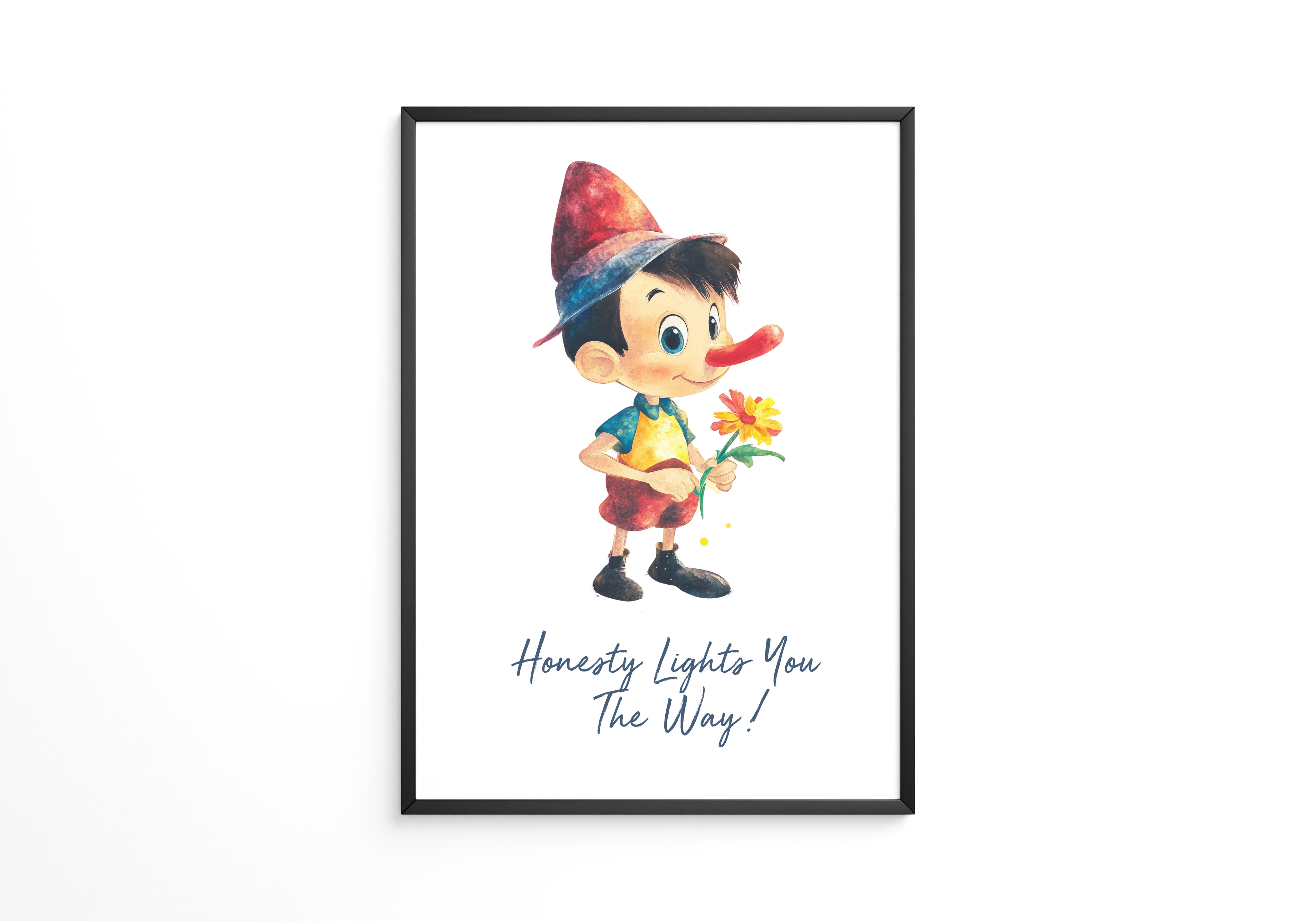 Lügenfigur Blume Aquarell