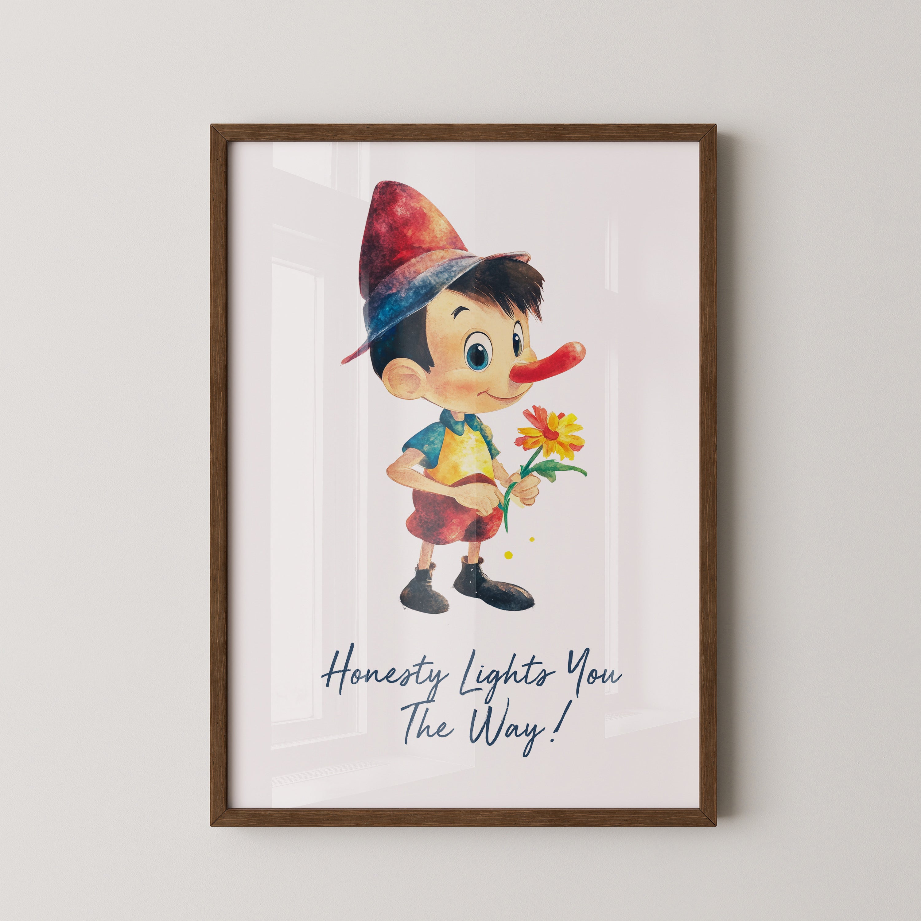 Lügenfigur Blume Aquarell