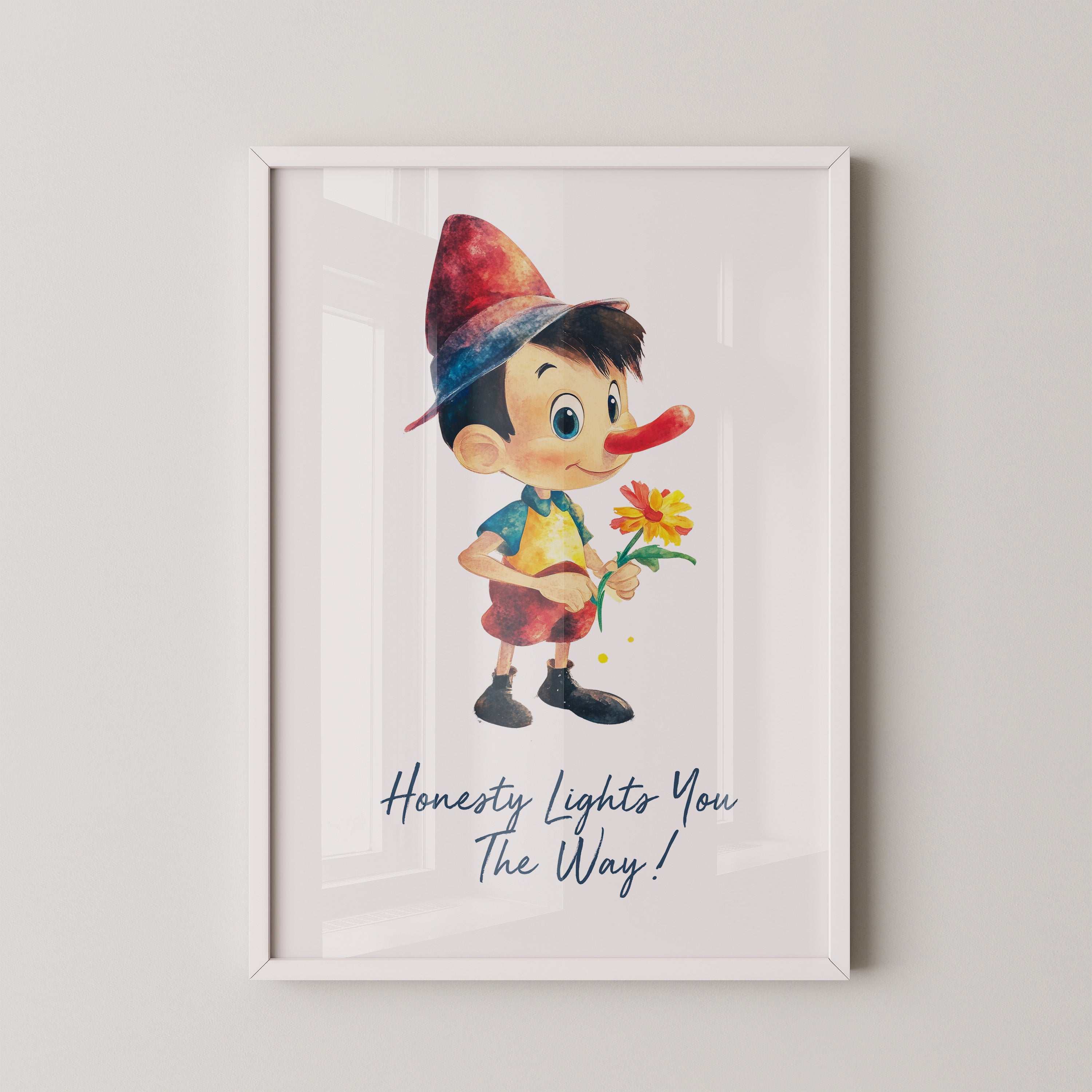 Lügenfigur Blume Aquarell