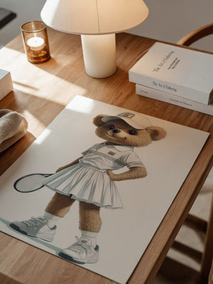 Teddybär Tennis Look Vintage