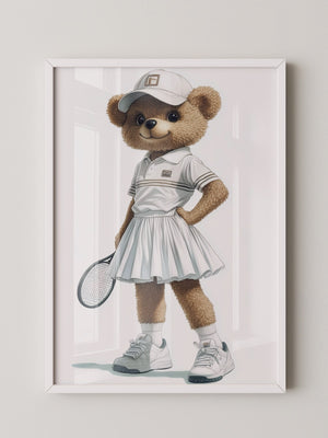 Teddybär Tennis Look Vintage