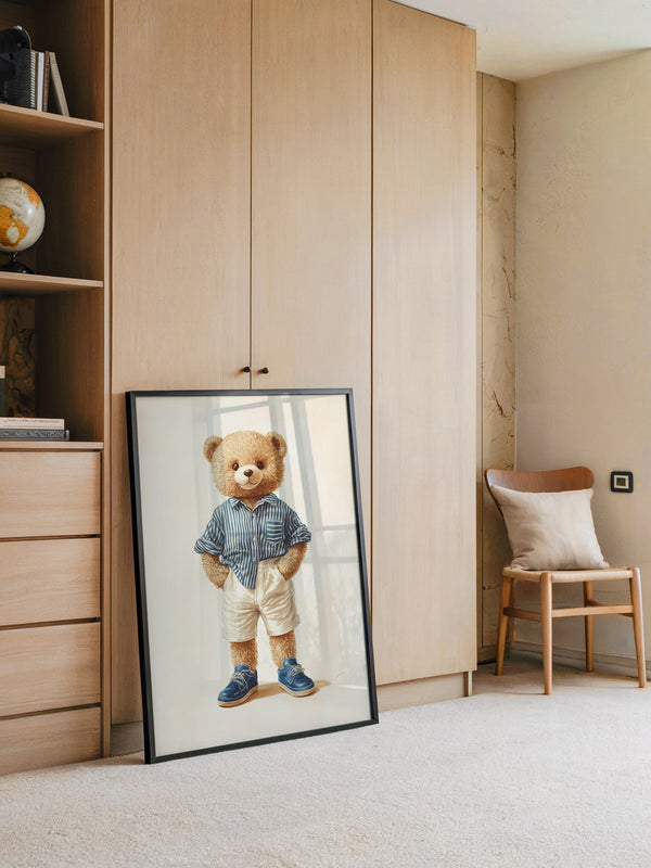 Teddybär Streifenhemd Retro
