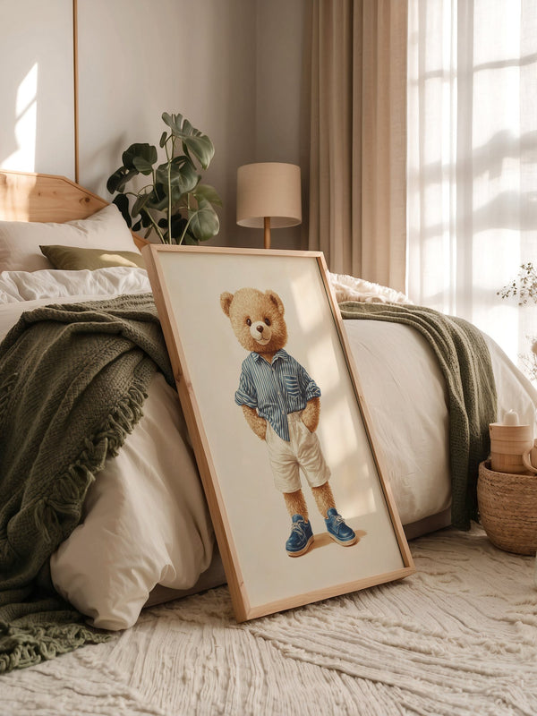 Teddybär Streifenhemd Retro