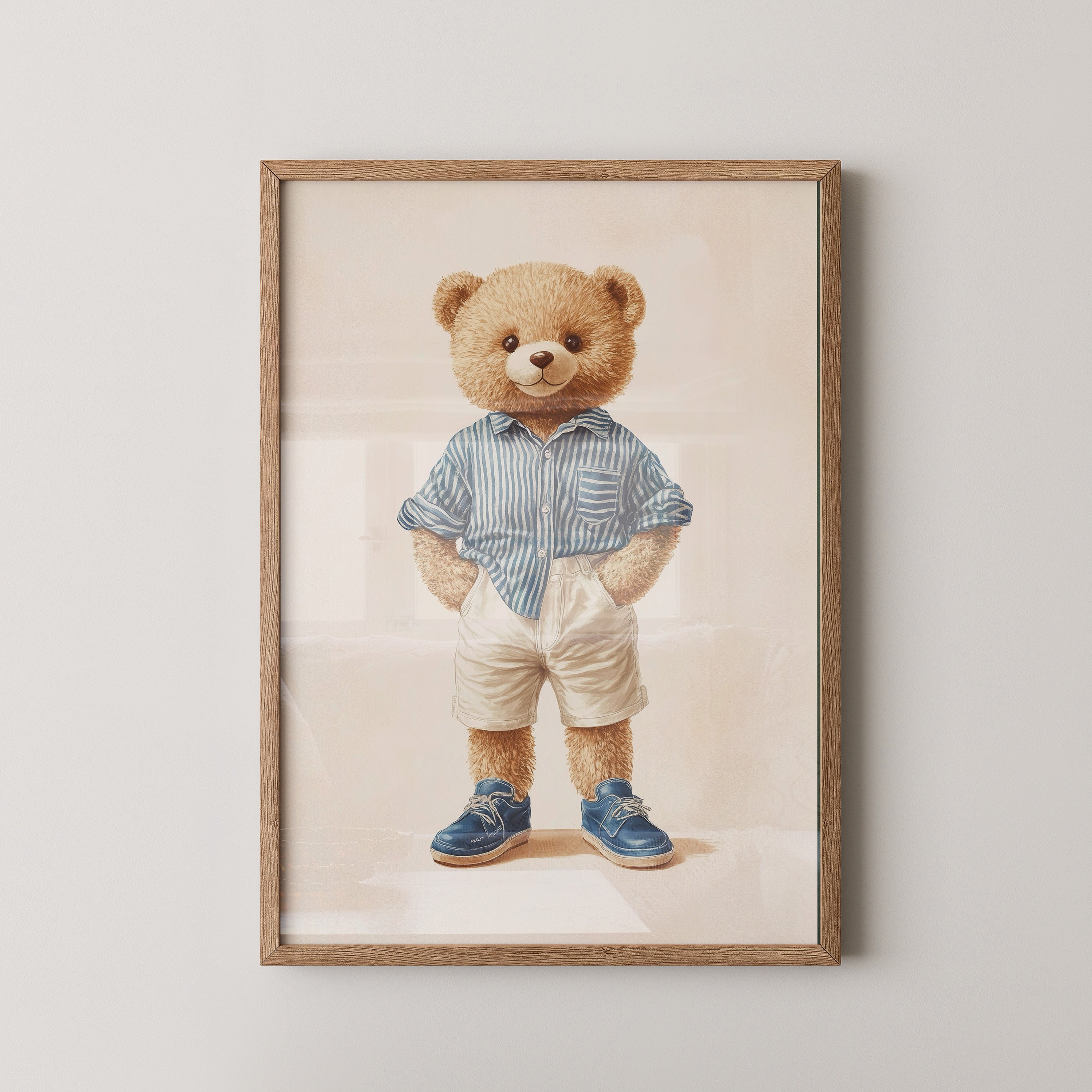 Teddybär Streifenhemd Retro