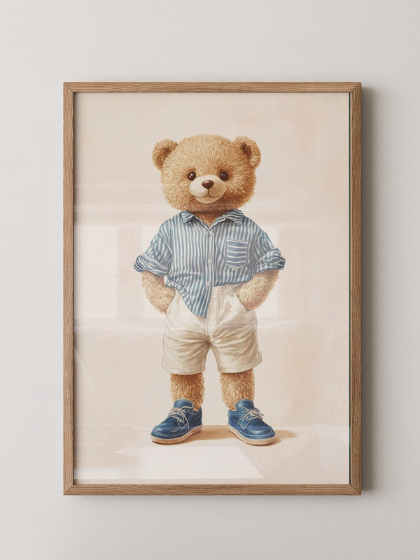 Teddybär Streifenhemd Retro