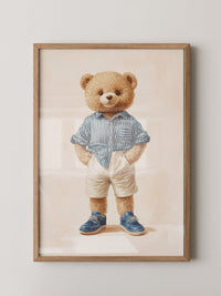 Teddybär Streifenhemd Retro