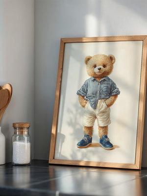 Teddybär Streifenhemd Retro