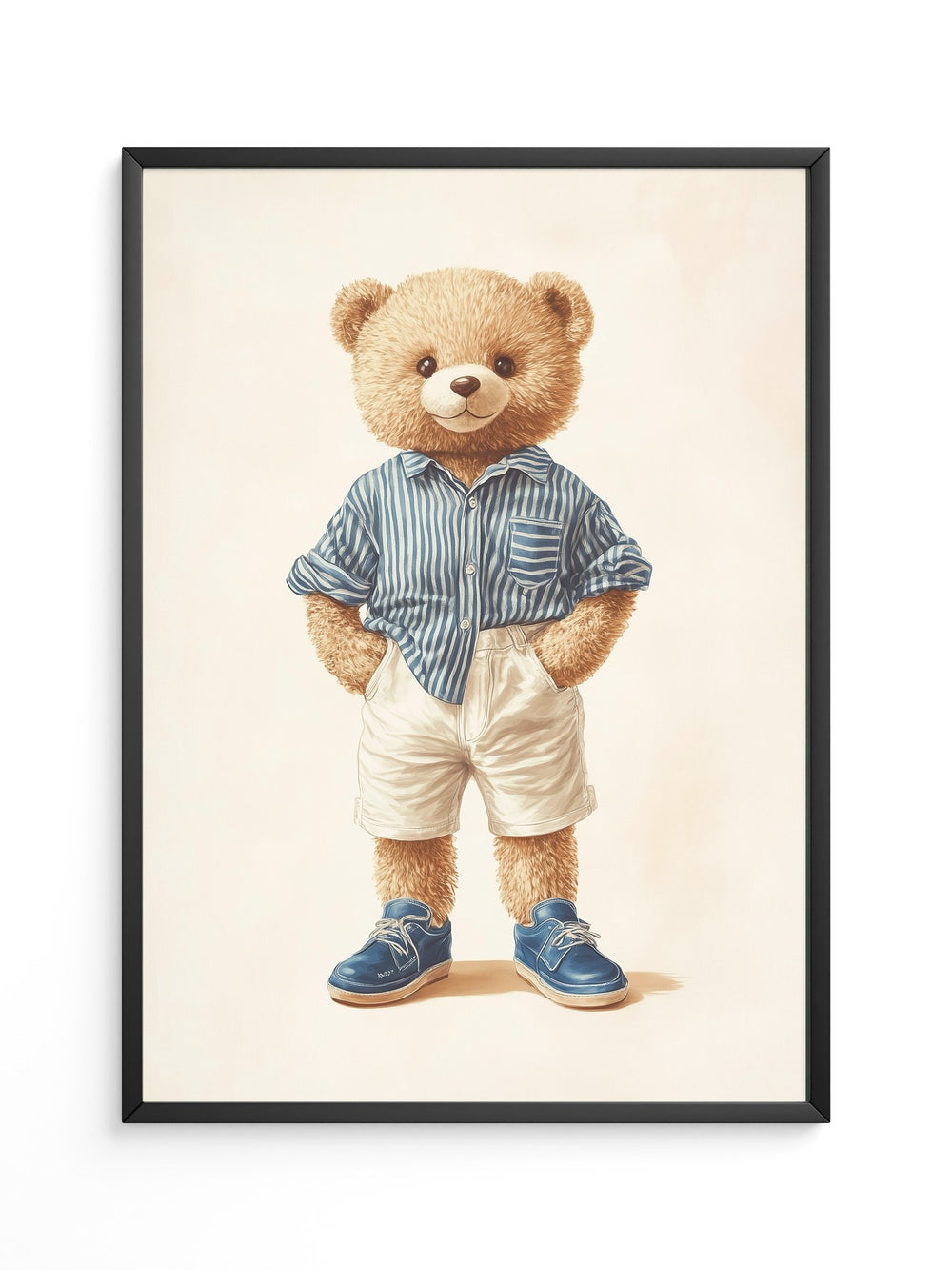 Teddybär Streifenhemd Retro