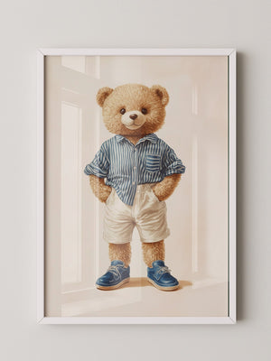Teddybär Streifenhemd Retro