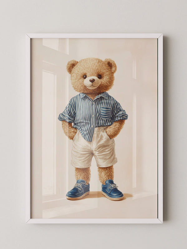 Teddybär Streifenhemd Retro
