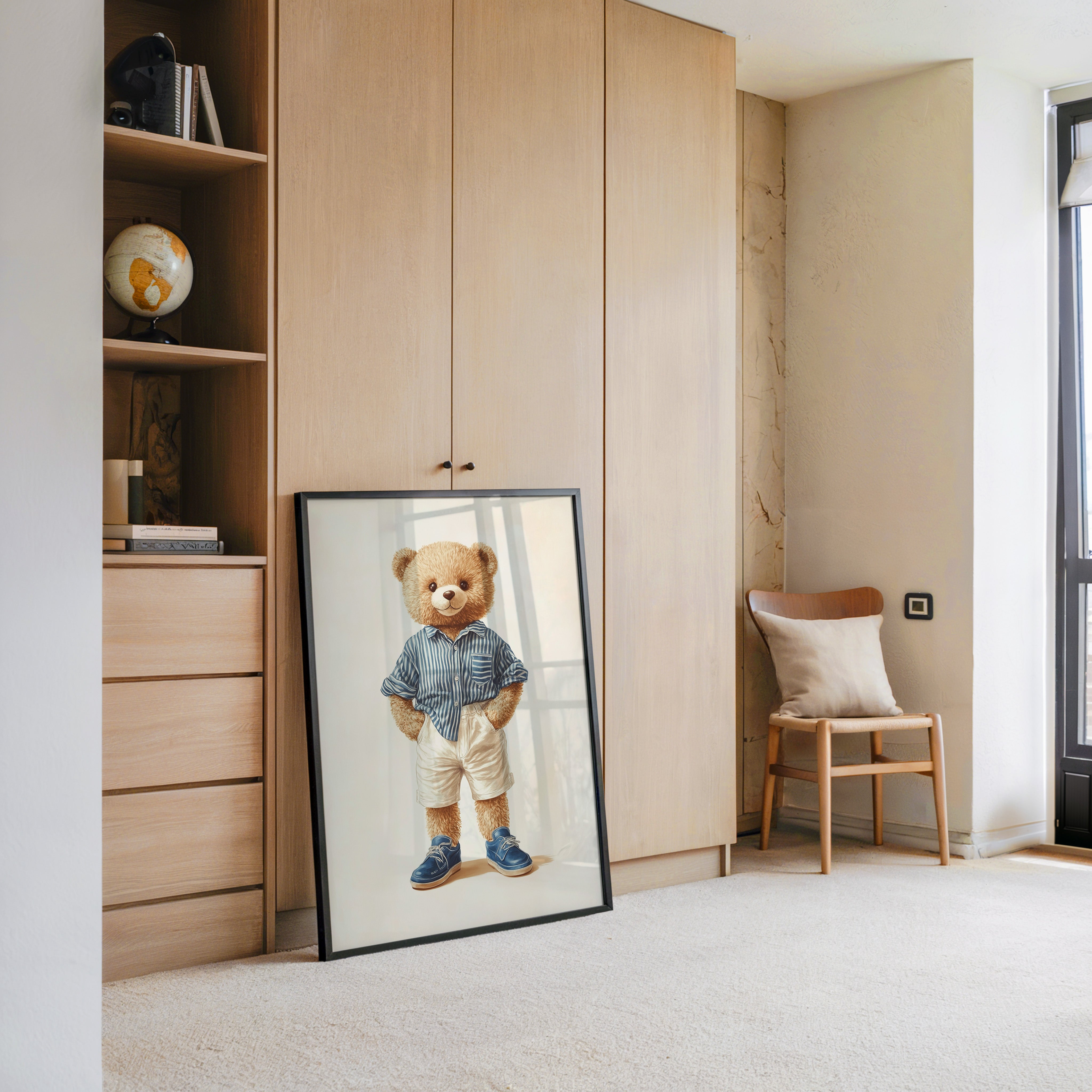 Teddybär Streifenhemd Retro