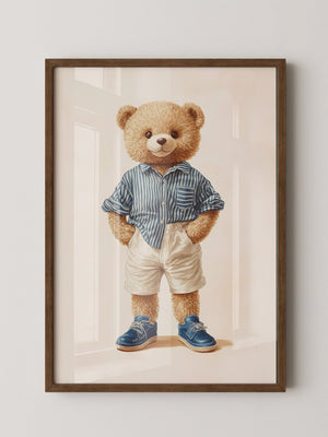 Teddybär Streifenhemd Retro