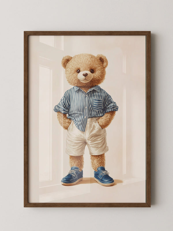 Teddybär Streifenhemd Retro