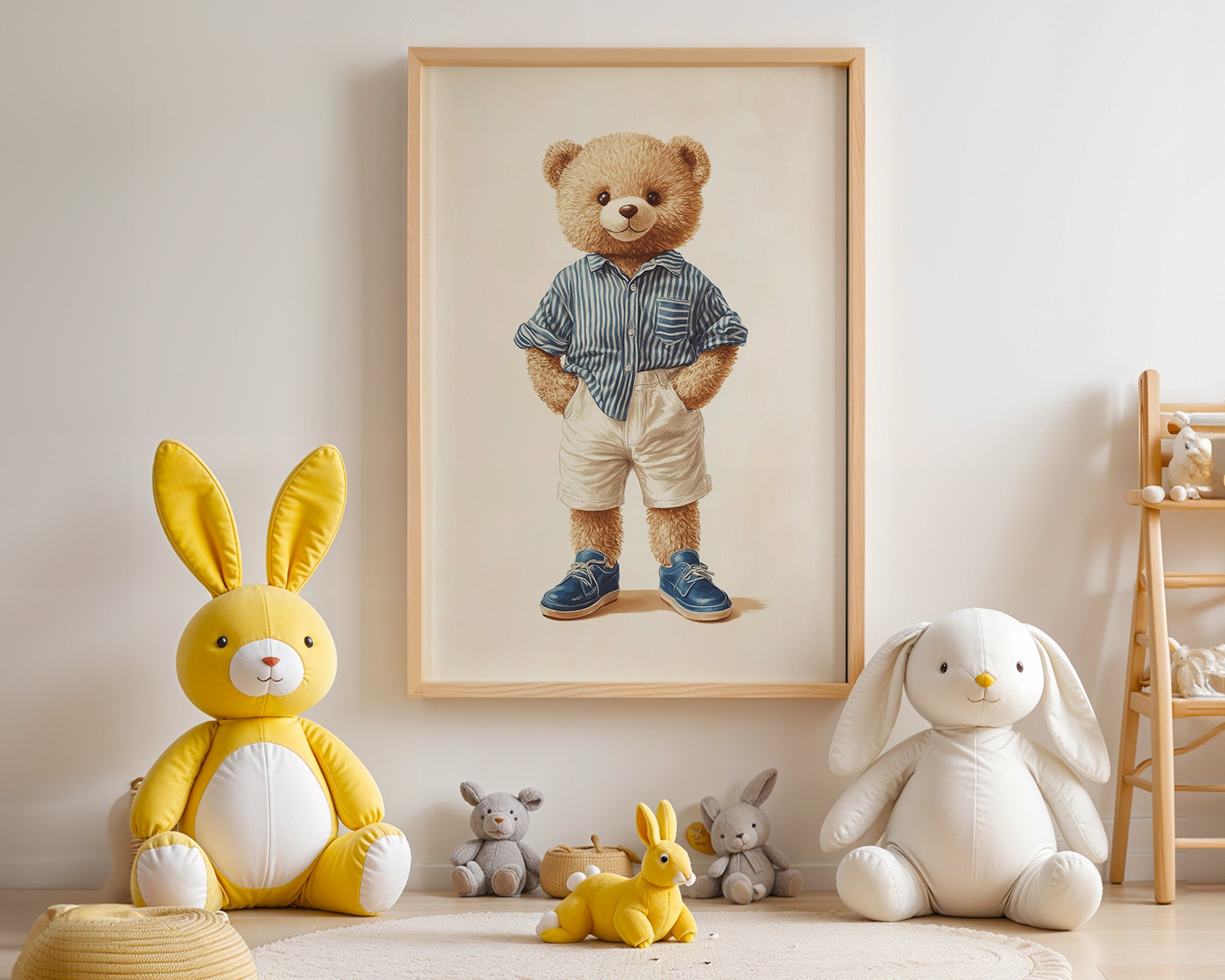 Teddybär Streifenhemd Retro