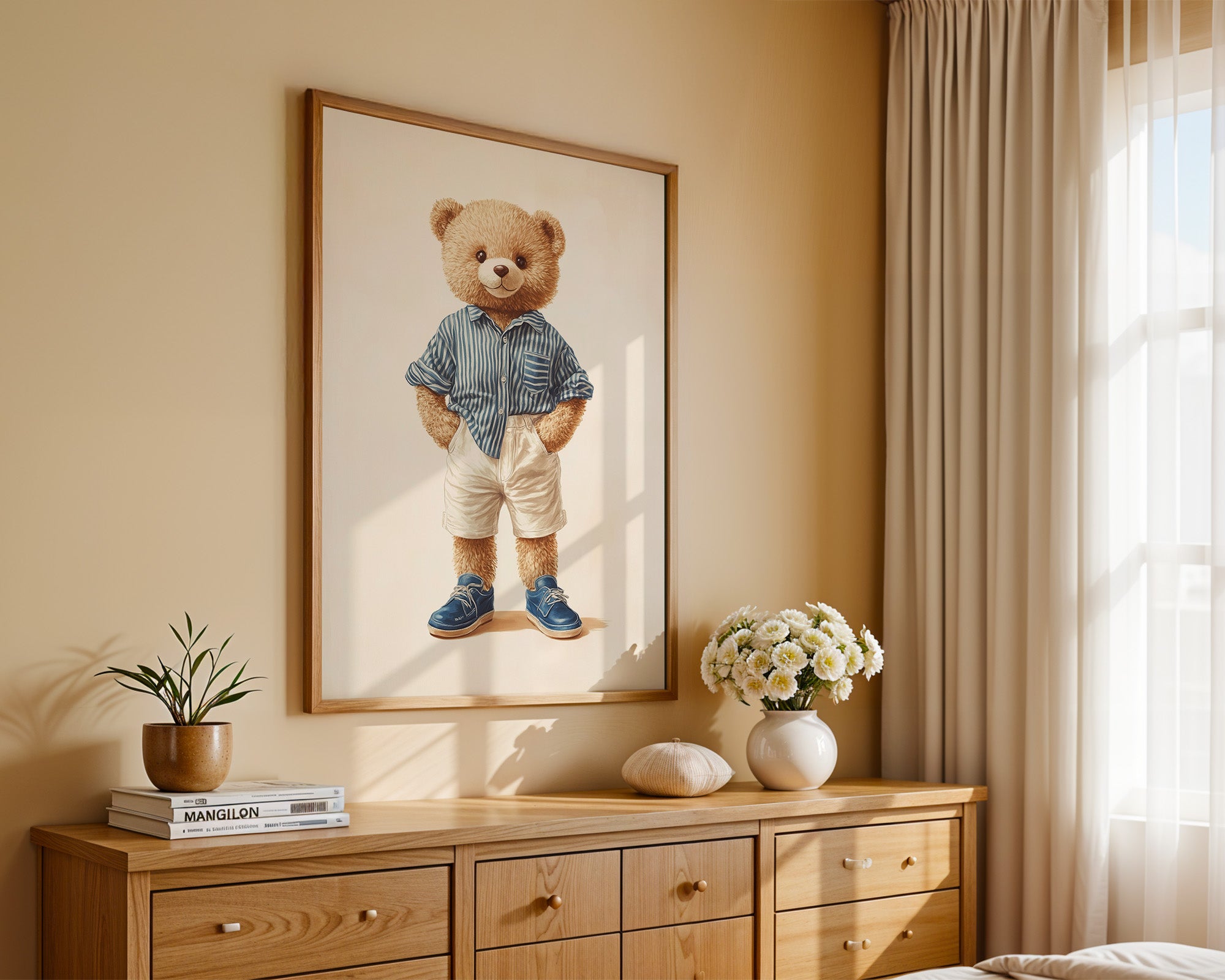 Teddybär Streifenhemd Retro